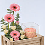 Pink Blush Flower and Cake Tray