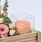 Pink Blush Flower and Cake Tray