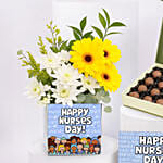 Nurses Day Flower Vase and Truffles Bundle