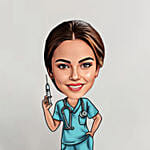 Personalised Nurse Caricature for Her