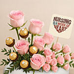 Roses and Rochers in a Vase