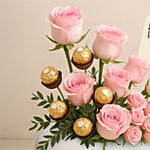 Roses and Rochers in a Vase