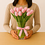 10 Pink Tulip Arrangement