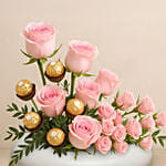 Roses and Rochers in a Vase