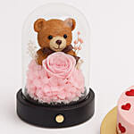 Forever Rose & teddy Dome with Cake
