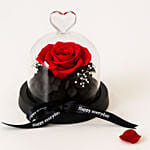 Valentines Day Forever Red Rose in Glass Dome