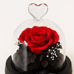 Valentines Day Forever Red Rose in Glass Dome