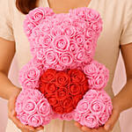 Cuddles Artificial Pink Roses teddy