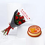 520 Day Red Roses Bouquet and Cake Bundle