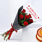 520 Day Red Roses Bouquet and Cake Bundle