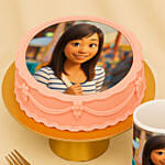 Fairytale Cartoon Style 520 Day Chocolate Photo Cake and Mug