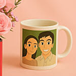 520 Day Roses Flowers Vase and Personalised Ghibli Mug