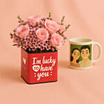 520 Day Roses Vase and Personalised Ghibli Mug