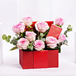 Pink Roses and Chocolates Box