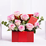 Pink Roses and Chocolates Box