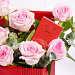 Pink Roses and Chocolates Box