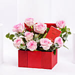 Pink Roses and Chocolates Box
