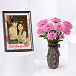 Personalised Ghibli Style Love You Forever Frame and Flowers