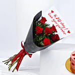 520 Day Red Roses Bouquet and Cake Bundle