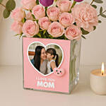 Love You Mama Personalised Pink Flowers Vase