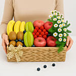 White Phoneix & Assorted Fruits Basket
