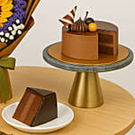 Sunflower Flower Bouquet and Chocolate Cake
