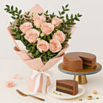 Titanic Roses and Dubai Chocolate Cake Bundle