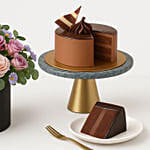Birthday Flowers Box and Chocolate Cake Bundle