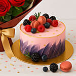 Designer Red Roses and Red Velvet Dream Cake