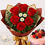 Designer Red Roses and Red Velvet Dream Cake