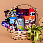 Exotic Chocolates Brown Willow Basket With Teddy