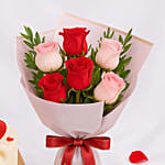 Adorable Teddy Bear Red Velvet Cake and Flowers