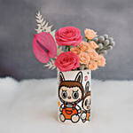 Labubu Inspired Mix Flowers Vase