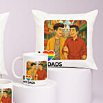 Ghbili Style Set of 2 Personalised Mugs and Cushions For Dads