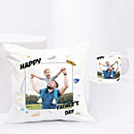 Personalised Cushion and Mug For New Fathers