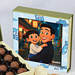 Fairytale Cartoon Style Personalised Fathers Day Chocolates