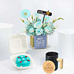 Fathers Day Mini Cake and Flowers Bundle