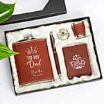 Personalised Hip Flask Set For Dad
