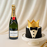 King of My Life Mini Cake and Wine Bundle For Dad
