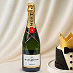 King of My Life Mini Cake and Wine Bundle For Dad
