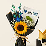 Love You Dad Sunflower Bouquet and Cake Bundle