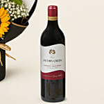 Love You Dad Sunflower Bouquet and Wine Bundle