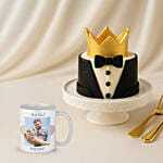 The King of My Life Cake and Personalised Mug Bundle