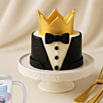 The King of My Life Cake and Personalised Mug Bundle
