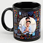 Personalised Black Mug for Dad Fathers Day Gift