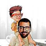 Personalised Caricature For Dad and Son