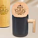 Bamboo Bottle Mug and Pen Hodler Gift Set for Dad