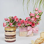 Jar Cake and Roses Box