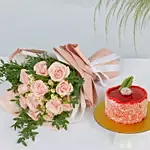 Titanic Rose Chamomile Bouquet With Cake For Love