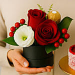 Roses And Rocher In The Box With Mini Mousse Cake